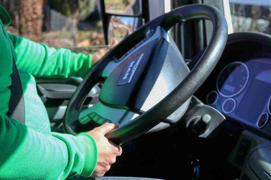 Man driving a HGV at HGV Training Glasgow